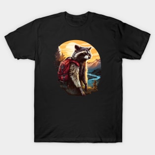 Raccoon Mountain lover with backpack traveler T-Shirt